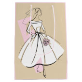 ファッション花嫁ナチュラル抱き枕ミディアムピンク ミディアムペーパーバッグ (裏面)