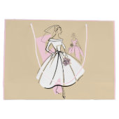 ファッション花嫁ニュートラルグループ抱き枕ラージピンク ラージペーパーバッグ (裏面)