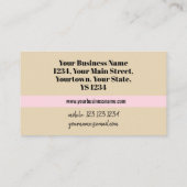 ファッション花嫁ニュートラルビジネスカードピンクストライプ 名刺 (裏面)