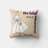 ファッション花嫁ニュートラルブライダルシャワーピンクバック クッション (正面)