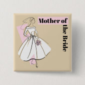 ファッション花嫁ニュートラルマザーオブザブライドスクエア 缶バッジ (正面)