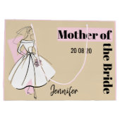 ファッション花嫁ニュートラルマザーオブザラージピンク ラージペーパーバッグ (裏面)