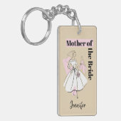ファッション花嫁ニュートラルマザーオブ花嫁の長方形 キーホルダー (正面左)