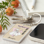 ファッション花嫁ニュートラルマザーオブ花嫁の長方形 キーホルダー (正面右)