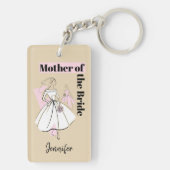 ファッション花嫁ニュートラルマザーオブ花嫁の長方形 キーホルダー (裏面)