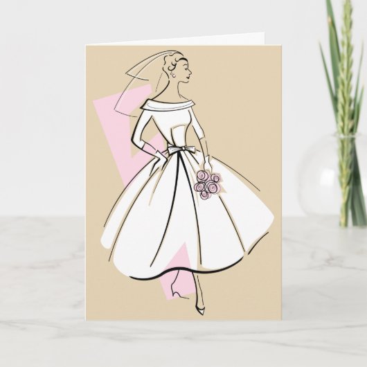 ファッション花嫁ニュートラル文字グリーティングカード カード (正面)