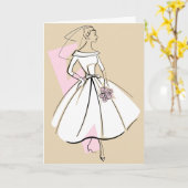 ファッション花嫁ニュートラル文字グリーティングカード カード (黄色い花)