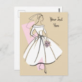 ファッション花嫁ニュートラル文字葉書 ポストカード (正面/裏面)