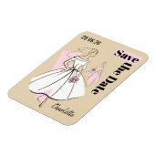 ファッション花嫁ニュートラル日付を柔軟に保存 マグネット (左側)