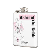 ファッション花嫁ピンクのお母さんの名前フラスコ フラスク (左)