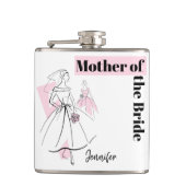 ファッション花嫁ピンクのお母さんの名前フラスコ フラスク (正面)