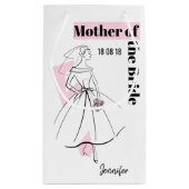 ファッション花嫁ピンクのお母さん小 スモールペーパーバッグ (裏面)