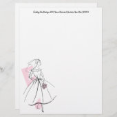 ファッション花嫁ピンクのレターヘッドアドレスの先頭 レターヘッド (正面/裏面)