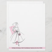 ファッション花嫁ピンクのレターヘッドアドレス レターヘッド (正面/裏面)