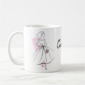 ファッション花嫁ピンクの名前mag コーヒーマグカップ (左)