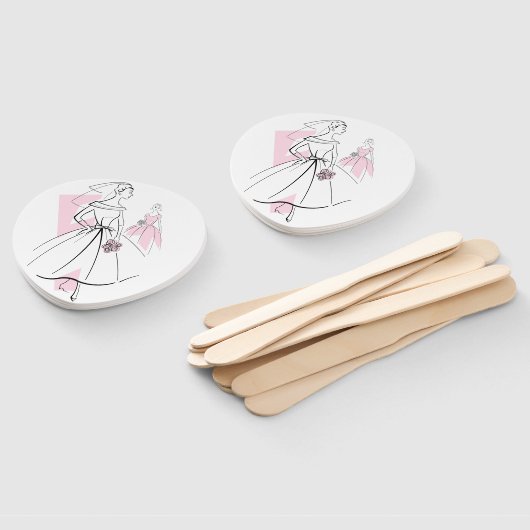 ファッション花嫁ピンクグループファンパドル ハンドファン (組立なし)