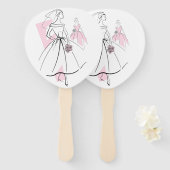 ファッション花嫁ピンクグループファンパドル ハンドファン (正面&裏面)