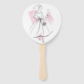 ファッション花嫁ピンクグループファンパドル ハンドファン (裏面)