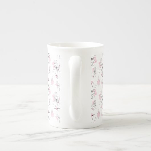 ファッション花嫁ピンクグルー数々のプマグボーン中国 ボーンチャイナマグカップ (裏面)