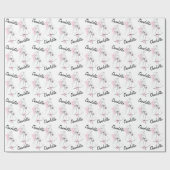 ファッション花嫁ピンクネーム折り返し紙 ラッピングペーパー (フラット)