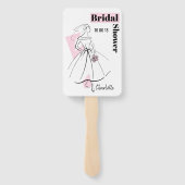 ファッション花嫁ピンクブライダルシャワーファンパドル ハンドファン (裏面)