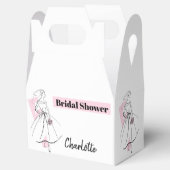 ファッション花嫁ピンクブライダルシャワー名切り妻 フェイバーボックス (オープン)