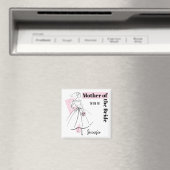 ファッション花嫁ピンクマザーブライド日付広場 マグネット (インサイチュ (食洗機))