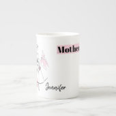 ファッション花嫁ピンクマザー花嫁ネームボーン中国 ボーンチャイナマグカップ (正面)