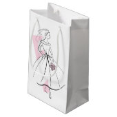 ファッション花嫁ピンク抱き枕小 スモールペーパーバッグ (裏面アングル)