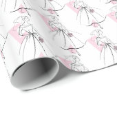 ファッション花嫁ピンク数々のラッピング紙 ラッピングペーパー (ロールコーナー)