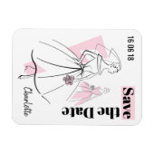 ファッション花嫁ピンク日付を保存する柔軟な磁石 マグネット (横)