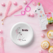 ファッション花嫁ピンク花嫁の名前 ペーパーボウル (パーティー)