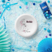 ファッション花嫁ピンク花嫁の名前 ペーパーボウル (パーティー)