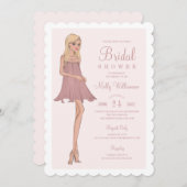 ファッション花嫁ブライダルシャワー招待 招待状 (正面/裏面)