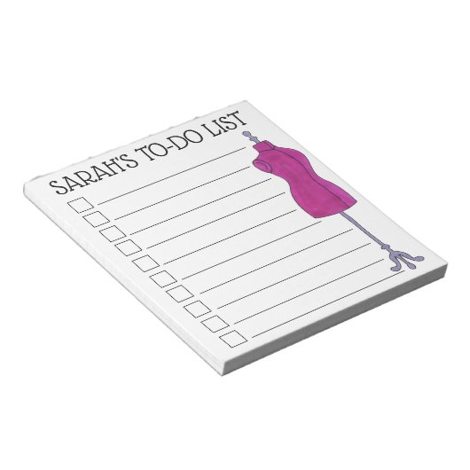 ファッション衣装デザイナー一覧するシームストレス ノートパッド (アングル)