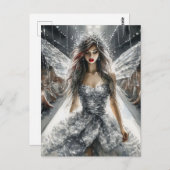 ファッション表示水色の妖精 ポストカード (正面/裏面)