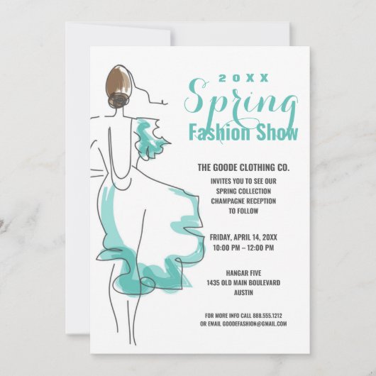 ファッション表示|季節集合滑走路イベント 招待状 (正面)