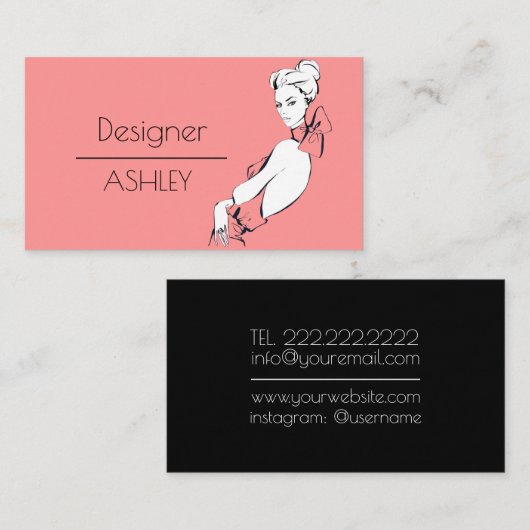 ファッション設計者 名刺 (正面/裏面)
