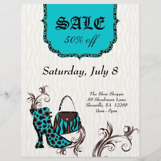 ファッション財布靴ゼブラヒョウ販売 チラシ (正面)