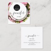 ファッション軍隊ピンクブティックロゴ スクエア名刺 (正面/裏面)