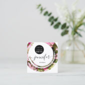 ファッション軍隊ピンクブティックロゴ スクエア名刺 (スタンド正面)