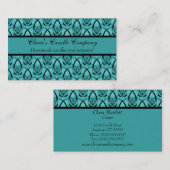 ファッション転送名刺、ソフトターコイズ 名刺 (正面/裏面)