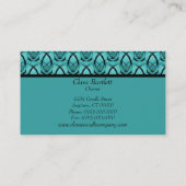 ファッション転送名刺、ソフトターコイズ 名刺 (裏面)
