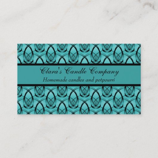 ファッション転送名刺、ソフトターコイズ 名刺 (正面)