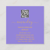 ファッション金ゴールドピンクドレスロゴQRスタイリストバイオレット スクエア名刺 (裏面)