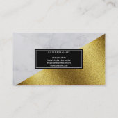 ファッション金ゴールド大理石ジオメトリカラーブロック 名刺 (裏面)