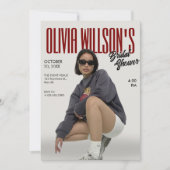 ファッション雑誌写真ブライダルシャワーバチェロレッテ 招待状 (正面)