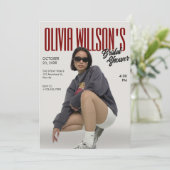 ファッション雑誌写真ブライダルシャワーバチェロレッテ 招待状 (スタンド正面)