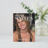 ファッション雑誌写真Sweet sixteenパーティー感謝してい ポストカード (スタンド正面)