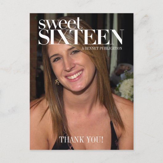 ファッション雑誌写真Sweet sixteenパーティー感謝してい ポストカード (正面)